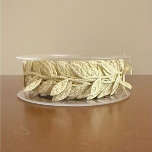 Fowod Unique Gold Ribbon Of Leaves On A Vine 1” Wide